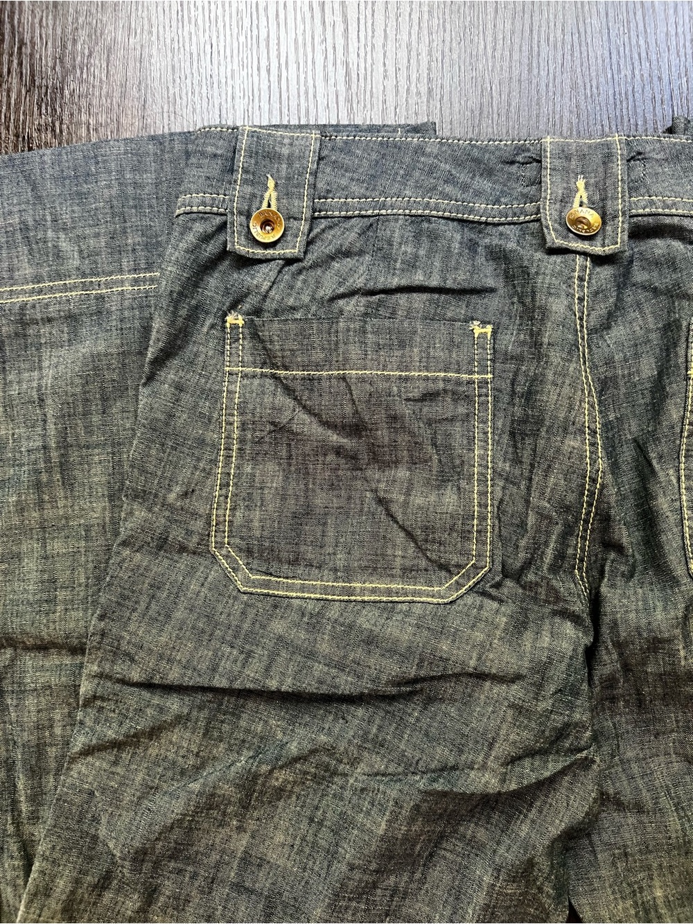 Banana Republic Wide-Leg Pants in Heather Gray with Contrast Stitching - Picture 7 of 7